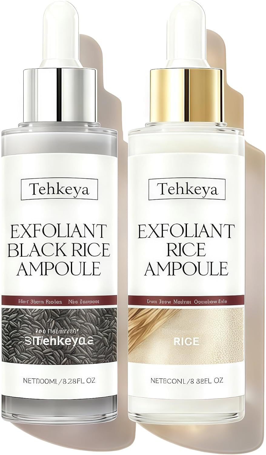 Peel Shot Glow Rice Ampoule Duo - Black & White Rice Exfoliating Facial Serum for All Skin Types, Hydrating & Brightening Treatment, 3.38 Fl Oz