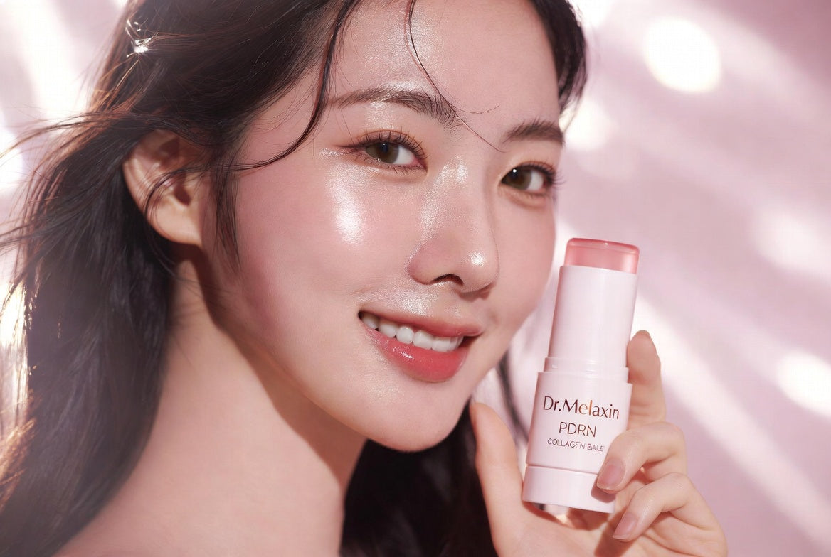 Model applying the balm